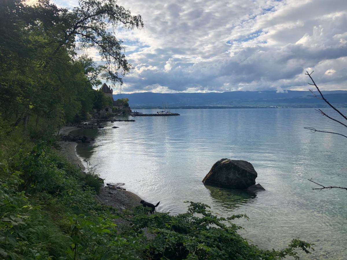 A Room with a View - Maisonnette dans bourg médiéval au bord du Lac Léman Yvoire Extérieur photo